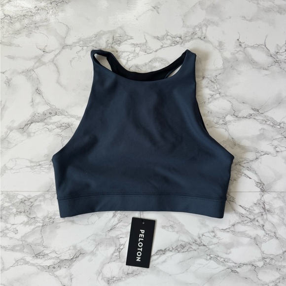 NWT Peloton Show Up High Neck Sports Bra Blue Small - Picture 3 of 4